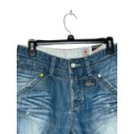 Jack & Jones Women's Shorts Bermuda Faded Distressed Button Fly Denim Blue 28 Photo 3