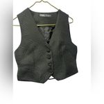 ZARA  Black Textured Open Back Vest Large Photo 1