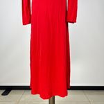 Farm Rio NWT  Red Twisted Cup Long Sleeves Midi Dress Size S Photo 3