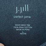 J.Jill Sz Lp or L reg Black Supima Boat Neck Blouse Pullover Long Sleeve Tee Photo 2