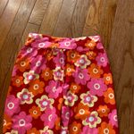 Pink orange red white floral 70’s groovy flare pants Size XS Photo 6