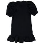 Ulla Johnson  Landry Sweatshirt Dress Black Puff Sleeve Ruffle Hem Womens Size P Photo 2