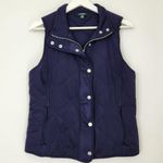 Lauren Ralph Lauren Navy Diamond Quilted Sleeveless Vest Collared Zip Front M Blue Size M Photo 0