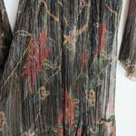 Ba&sh Hendrix Floral Metallic Plissé Knit Long Sleeve Maxi Dress Size 0 XS Black Photo 11