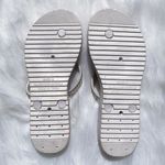 Just Be  White and Silver Rhinestone Flip Flops Photo 3
