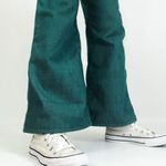 Vintage 70’s Toughskins Perma Prest Flare Jeans in Emerald Green | Size XS Photo 0