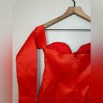 Lovers + Friends  Aylah Red Long Sleeve Strapless Mini Dress size Medium Photo 13