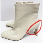 Alfani  Boots Size 10 Cream Square Toe Block Heel‎ Faux Leather Rubber Sole Photo 3