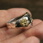 925 Silver Plated Lion Head Ring for Men Women,Punk Hip Hop Ring Photo 4