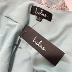 Lulus NWT  Way to Wow Dusty Blue‎ Floral One Shoulder Faux-Wrap Dress LARGE Photo 10