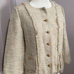 Karl Lagerfeld  Cream Tweed Button Down Basic Jacket Photo 2