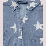 NWT Women’s Denim Shirt Dress w/ Star Accents– Small Blue Photo 3