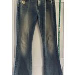 7 For All Mankind  Jiselle Wide Leg Loose Fit Distressed Blue Jeans Size 27 Photo 5