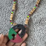 Multicolor Beaded Africa Necklace with Pendant Black Photo 4