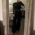 ANINE BING Black Ruched Top MEDIUM Bodycon Long Sleeve Athleisure Designer $250 Photo 4