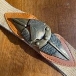 Vintage Omega Arrowhead Belt Arrow Metal Buckle Interlock Bronze Western Boho Brown Size XL Photo 1