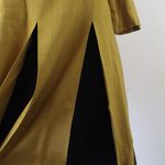Vintage 60s Justin McCarty Mustard Yellow Split Kirt Long Sleeve Dress Size M Photo 3