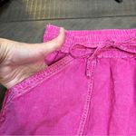 Pilcro Flounced Mini Skirt Size Med Pink Acid Wash Linen Anthropologie LIKE NEW Photo 1