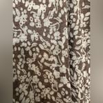 Velvet Tees Velvet brown cream printed tie front long sleevee deep vneck top Photo 4