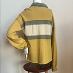 In Loom Anthropology Stylish Mustard and Olive Striped Women's Top oversized Photo 2