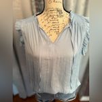 Rachel Zoe  Light Blue Ruffle Sleeve Blouse Photo 2