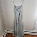 Jenny Yoo  Kiara Dress Light Green Gray Women's Maxi Morning Mist Bridesmaid Tie Photo 7