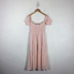 Heartloom Della Pink Floral Smocked Puff Sleeve Midi Dress Small Coquette Girly Photo 14