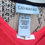 Women’s Ombré Open Front Pleated Textured Bohemian Ombré Print Cardigan Red Size 1X Photo 6