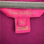 Lilly Pulitzer  Skipper Ruffle Dress Bordeaux Berry Velour Pocket Winter Party XL Photo 7