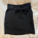 EXPRESS Black Pinstripe Paperbag Skirt Photo 0