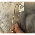 Gold Tone Clear Rhinestone Leaf Open Slim Bangle Bracelet Minor Flaw One Size Photo 4