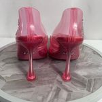 Barbie x ALDO BARBIESTESSY Pink PVC Crystal Logo Heels Pumps Size 6.5 US Photo 3