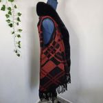 Northern Angel Black Red Vest Cape with Faux Fur and Fringe NWT Size undefined Photo 6