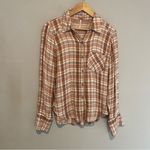 Free People  Joplin Plaid Button Down Shirt Pocket Size Small Photo 1