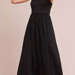 Anthropologie Maeve Women’s Audre Tie-Back Black Dress Midi Maxi Size XS Photo 0