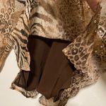 Fashion Bug  Animal Print Silk Sequin Collared Blouse Women’s XL Photo 6