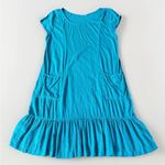 Soft Surroundings  Fleur Short Sleeve Ruffled‎ Hem Midi Dress in Green Pockets M Photo 0