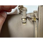 Michael Kors Tan Leather Wallet Crossbody Bag Purse Gold Chain 8" x 4" Neutral Photo 10