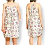Madewell  100% Silk Floral Dress Waist‎ Tie with Pockets Cream Gray Red, Size 4 Photo 1