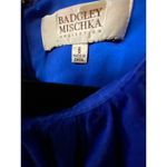 Badgley Mischka  6 Pleated Ruched Flowy Long Gown Sapphire Blue Formal Dress Photo 2
