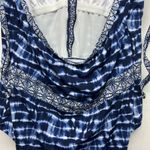 Womens One Piece Tie Dye Halter Bathing Suits Size 20 Lined Stretch Blue & White Photo 7
