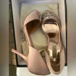 Badgley Mischka Embellished Peep Toe D'orsay Heel Pumps 9.5M Photo 2