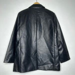 Rebecca Minkoff NWT Black Faux Leather Blazer Size Large Photo 6