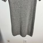 Kokun Cashmere Sweater Dress Women S Gray Cowl Neck Open Knit Mini Minimal Photo 7