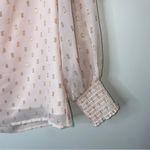 WAYF Nordstrom Pink Off-the-shoulder pink gold bow puff sleeve chiffon top Large Photo 7