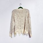 Pink Lily Tan Leopard Print Distressed Sweater Sz M Photo 8