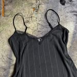 Victoria's Secret  Black Pin Stripe Mini Slip Dress With Lace Trim Photo 1