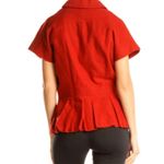 Piazza Sempione  Cashmere Short Sleeve Cardigan / Jacket Peplum Red Check IT 44 Photo 1