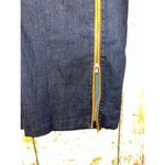 Ralph Lauren Denim skirt, leather trim, zipper, size 8 Blue Size M Photo 5