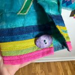 Anage Vintage Beaded Rainbow 80 Silk PopOver Shirt Women S Blue Floral Whimsical Photo 4